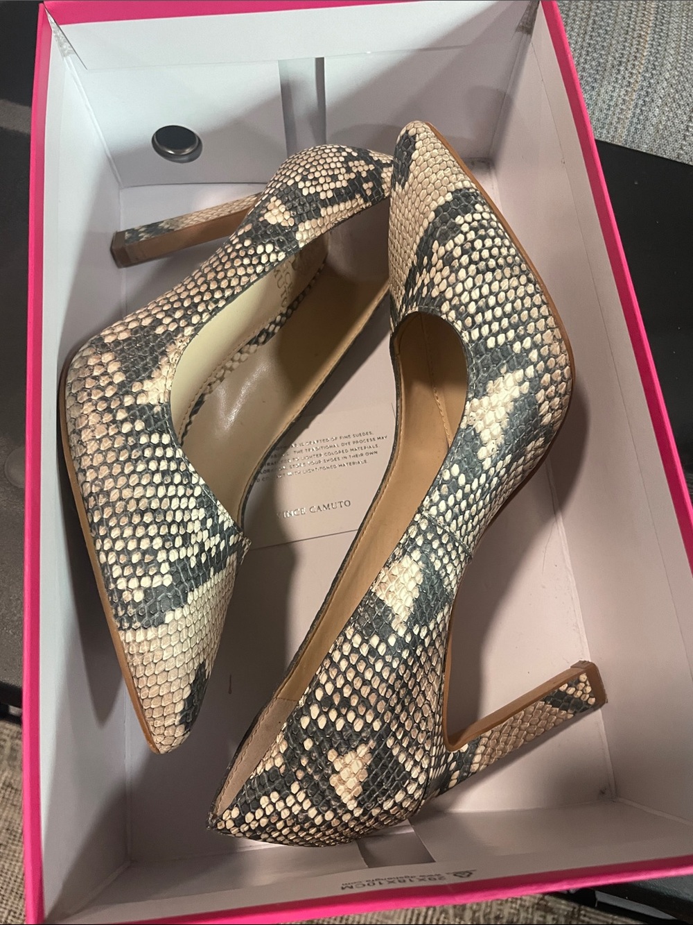 Vince Camuto Snake-Print Pointed Toe Stiletto Pumps